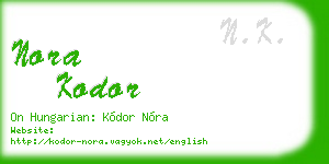 nora kodor business card